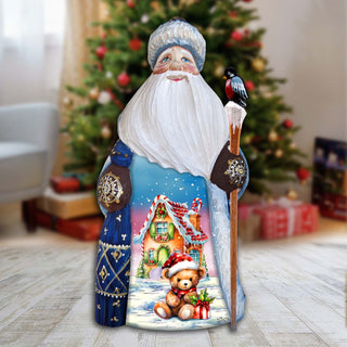 Gingerbread House Santa Hand-Painted WOODCARVED Masterpiece Figurine by G. DeBrekht - Christmas Decor - 8215950