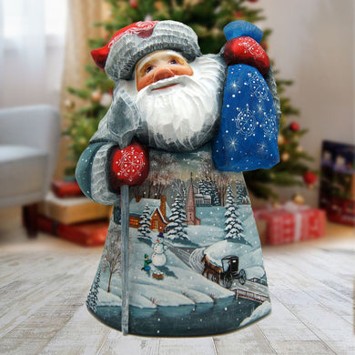 Retro Village Santa Hand-Painted WOODCARVED Masterpiece by G. DeBrekht - Christmas Decor - 821477 *** PRE-ORDER - Handmade Just for You! ***