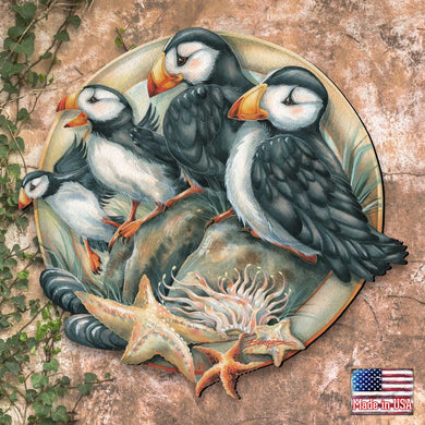 Send in the Clowns Puffins Wall Art by J. Bergsma - Wildlife Holiday Decor - 8591848W-JB
