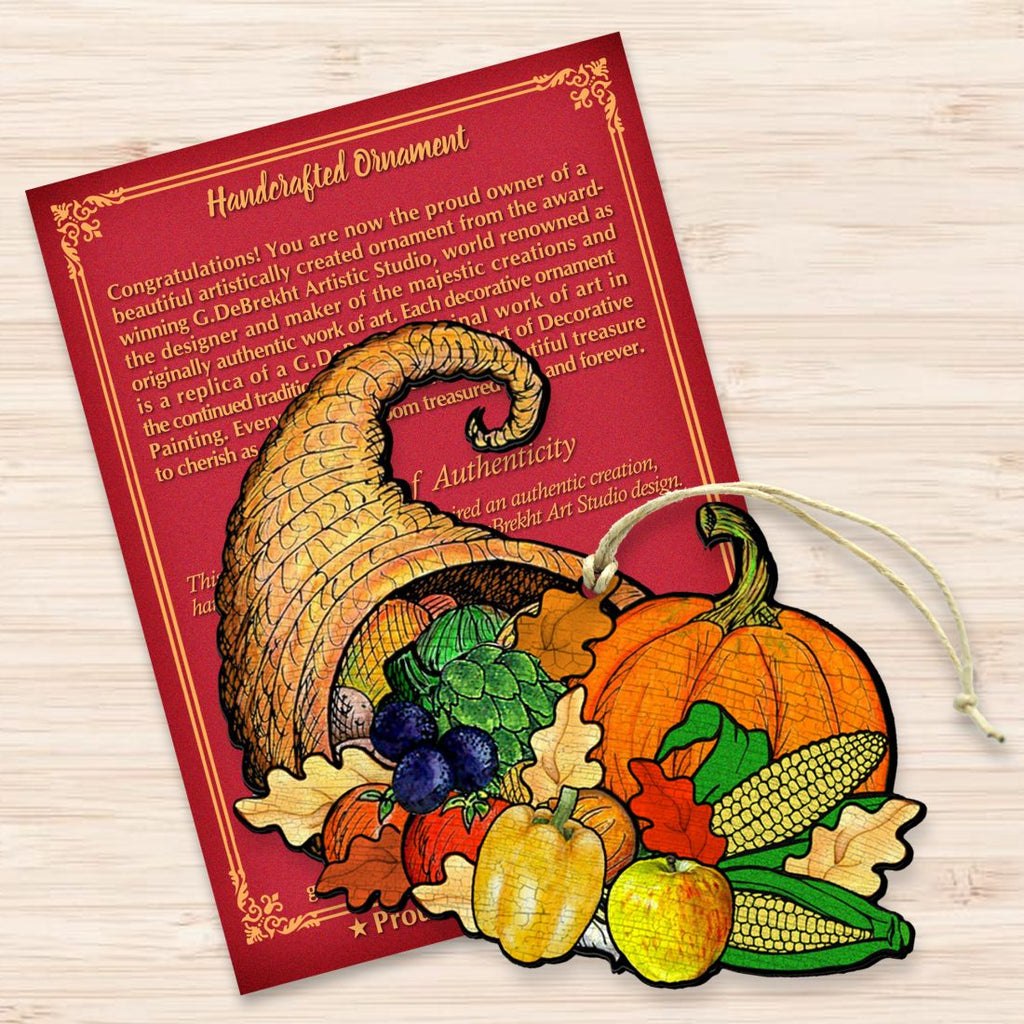 Give A Thanks Wooden Ornaments by G. DeBrekht - Thanksgiving Halloween Decor - 8158905