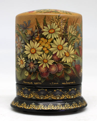 Handpainted One-of-a-Kind Papier Mache Lacquered Miniature Box 3 x 2 x 3.5