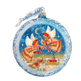 Guardian Angels Glass Ornament by G. DeBrekht - Nativity Holiday Decor - 744-038