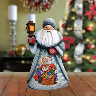 Gift Giver Santa Hand-Painted WOODCARVED Figurine by G. DeBrekht - Christmas Decor - 8214563 *** PRE-ORDER - Handmade Just for You! ***