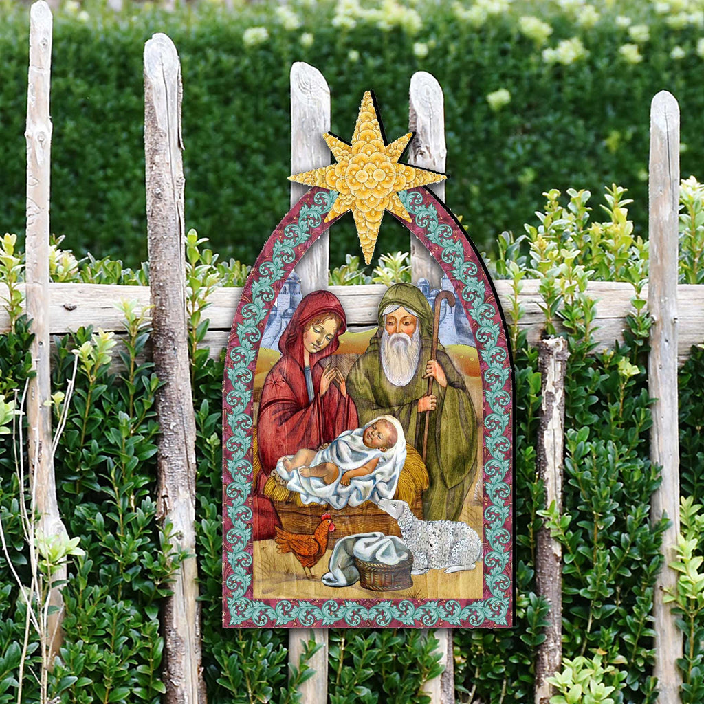 Nativity Manger Star Nativity Door Decor by G. DeBrekht - Nativity Holiday Decor - 8121301H