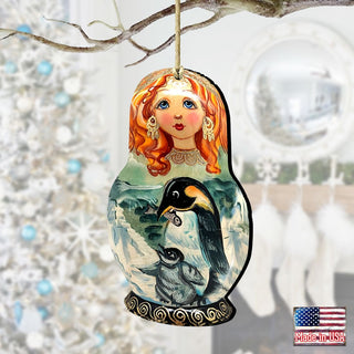 Penguin Matreshka Wooden Ornaments by G. DeBrekht - Christmas Decor - 8113811