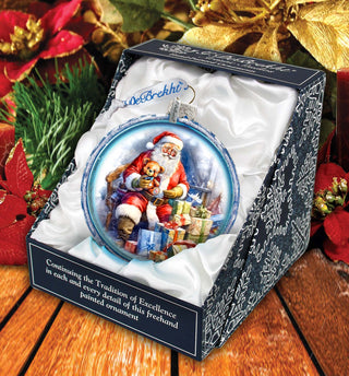 a christmas ornament in a box on a table