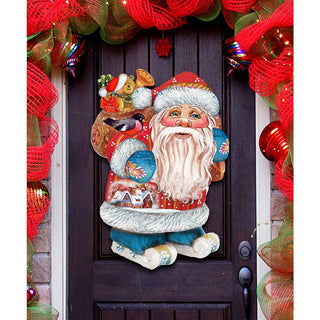 Caring Gift Bag Santa Christmas Door Decor by G. DeBrekht - Christmas Santa Snowman Decor - 8117863H