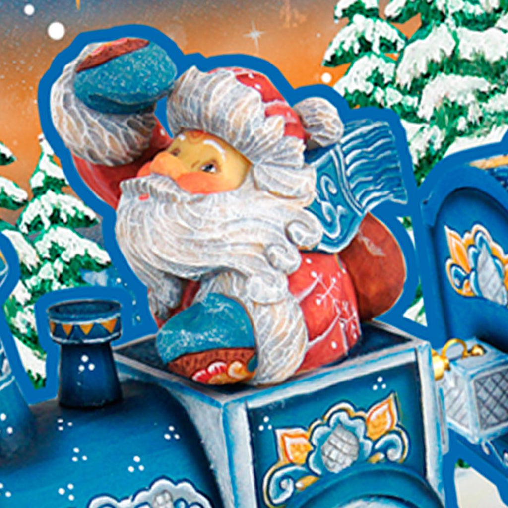 Santa Arrival Christmas Outdoor Yard Sign by G. DeBrekht - Christmas Santa Snowman Decor - 8112180F