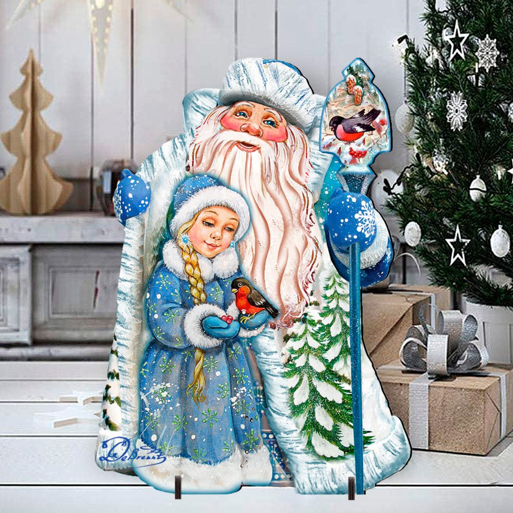 Santa with Girl Christmas Outdoor Decor by G. DeBrekht - Christmas Santa Snowman Decor - 8111410F
