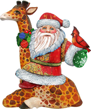 Santa On Giraffe Christmas Door Decor by G. DeBrekht - Christmas Santa Snowman Decor - 8111360H