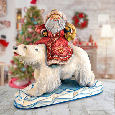 Polar Ice Santa Hand-Painted WOODCARVED Masterpiece by G. DeBrekht - Christmas Decor - L28217 - SPECIAL ORDER *** PRE-ORDER - Handmade Just for You! ***