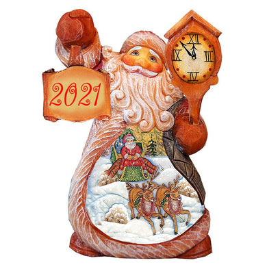 Santa Village Sleigh Ride Christmas Figurine by G. DeBrekht - Christmas Santa Snowman Decor - 5616394