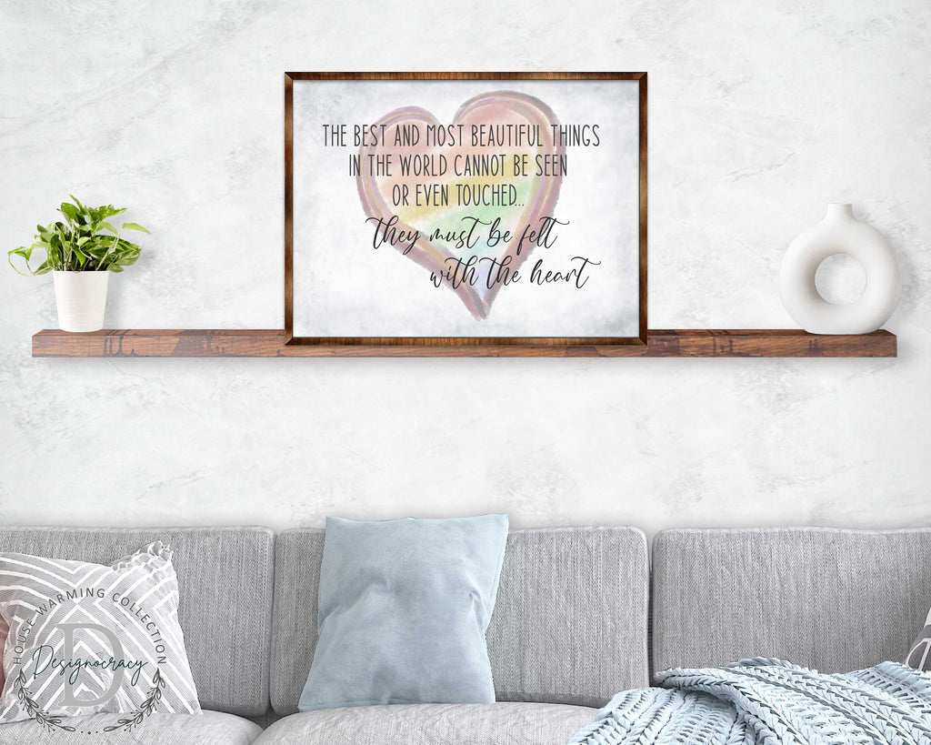 Most Wonderful Things Must Be Felt With the Heart - Bedroom Wall Art - Valentines Gift - Contemporary Decor - Gift for Her - ?ÿ Anniversary Gift - Wall Decor - 310337