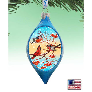 Winter Bird Drop Glass Ornament by G. DeBrekht - Christmas Decor - 74171