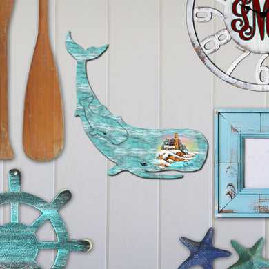 Whale Family Decorative Door Decor by G. DeBrekht - Coastal Holiday Decor - 8198516H