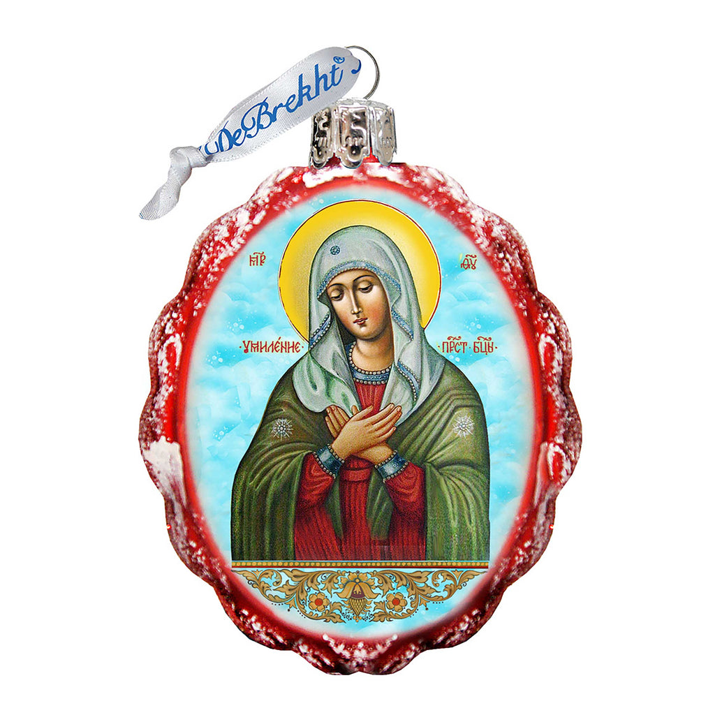Mother of God Tenderness Mercury Glass Ornament by G. DeBrekht - Nativity Holiday Decor - 772023