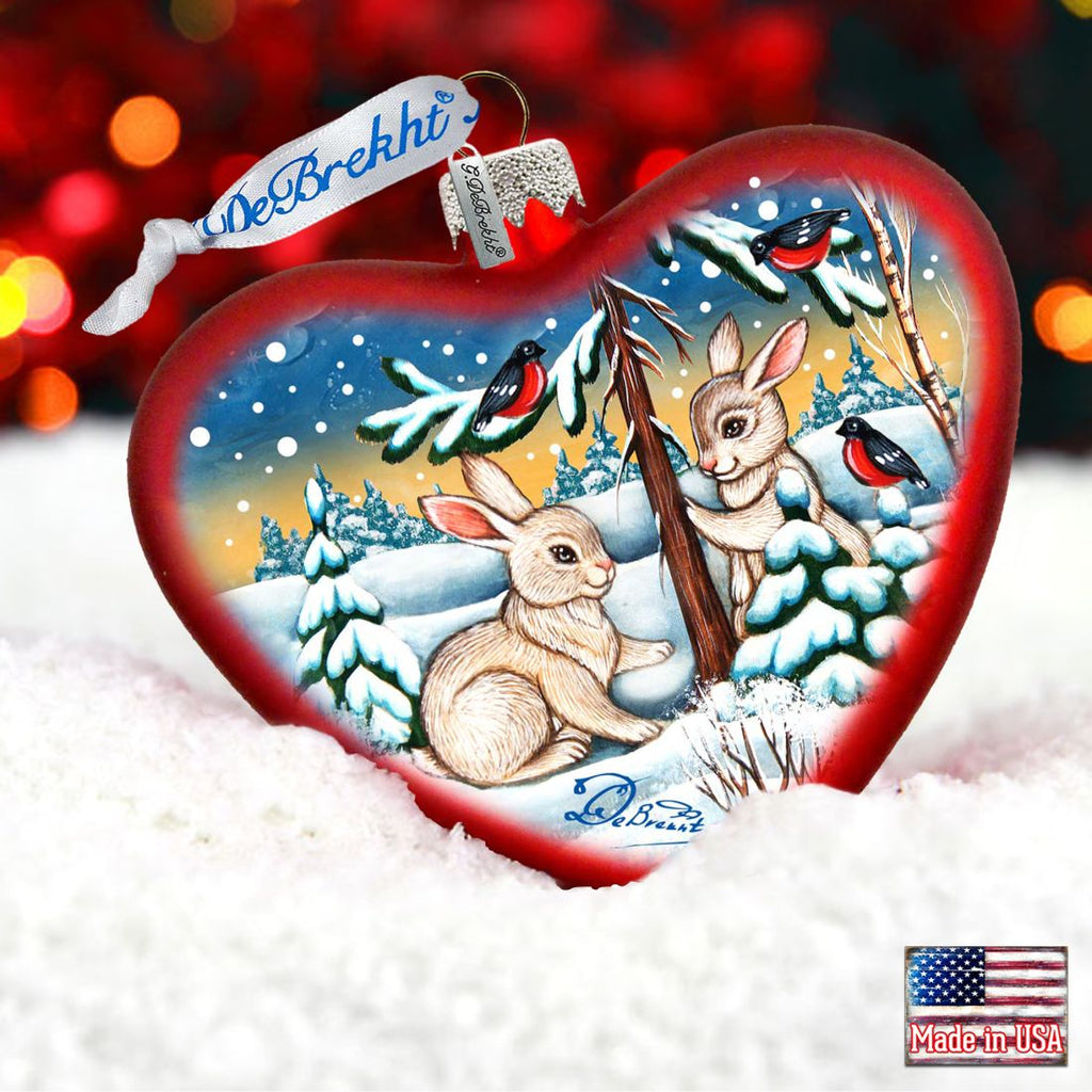 Bunny Play Glass Ornament by G. DeBrekht - Christmas Decor - 753-009