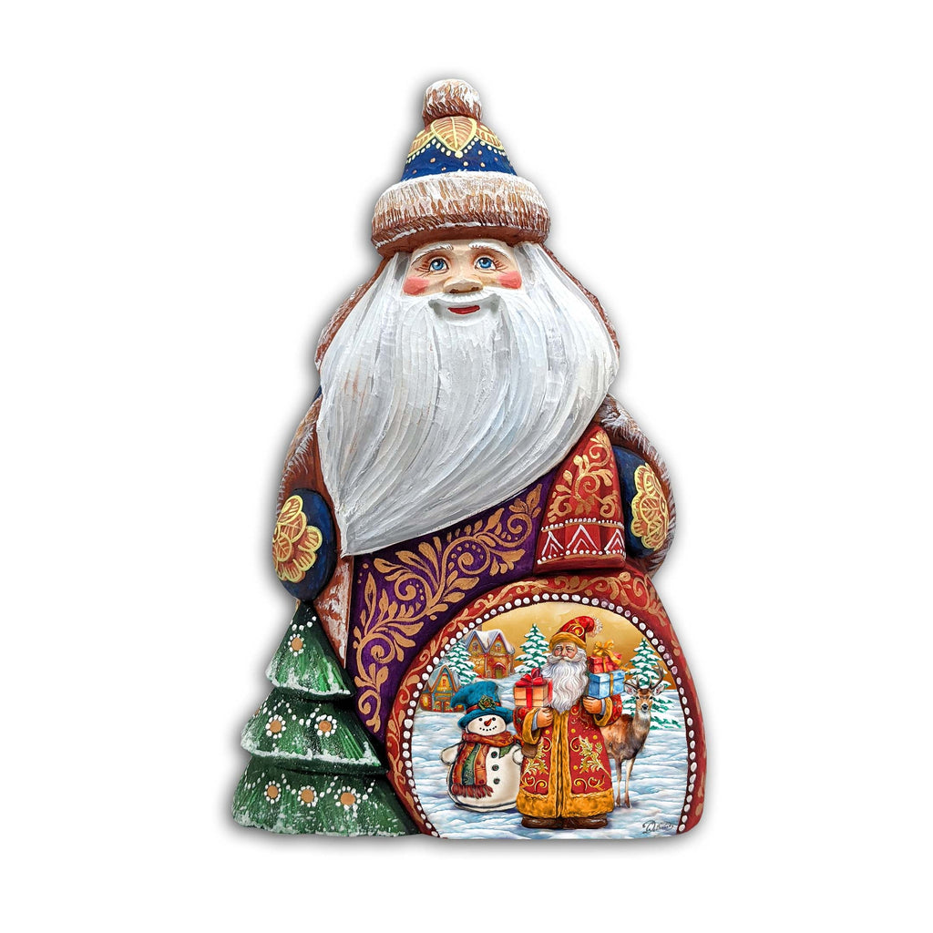 Merry Christmas Santa Hand-Painted WOODCARVED Masterpiece Figurine by G. DeBrekht - Christmas Decor - 8206020