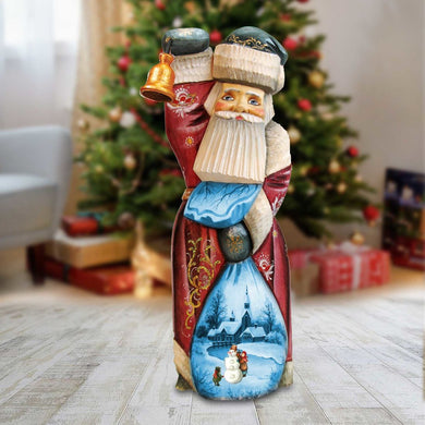 Home Sweet Home Santa Hand-Painted WOODCARVED Masterpiece by G. DeBrekht - Christmas Santa Snowman Decor - 2421110 *** PRE-ORDER - Handmade Just for You! ***
