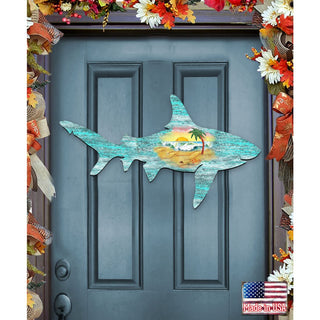 Shark Coastal Door Decor by G. DeBrekht - Coastal Holiday Decor - 8198515H