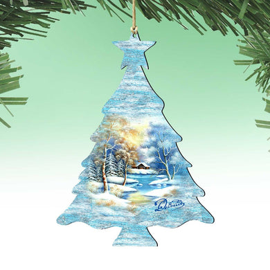 Winter Tree Wooden Ornaments by G. DeBrekht - Christmas Decor - 8198812