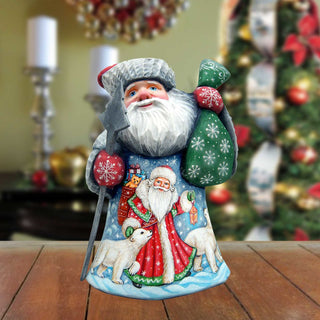 Mrs. Mr. Santa Hand-Painted WOODCARVED Masterpiece by G. DeBrekht - Christmas Decor - 8215018 *** PRE-ORDER - Handmade Just for You! ***