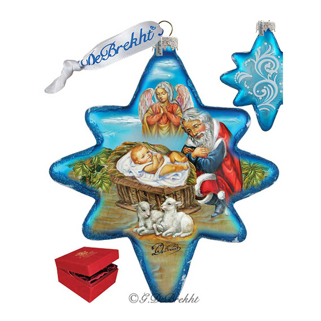 Adoration North Star Glass Ornament by G. DeBrekht - Christmas Decor - 755-032