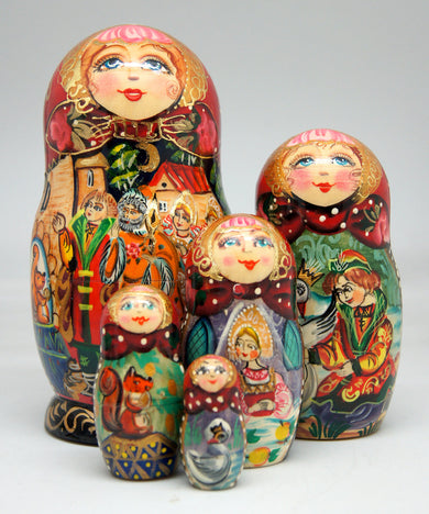Sultan Matreshka Nesting Hand-Painted Doll Set of 5 by G. DeBrekht - Christmas Decor - 1300913