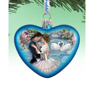 Treasure of Love Heart Glass Ornament by G. DeBrekht - Christmas Decor - 753-003