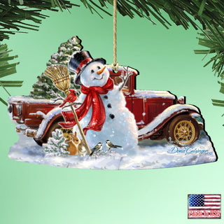 Frosty Forest Friends Wooden Ornaments by Gelsinger - Christmas Santa Snowman Decor - 8161024-1624