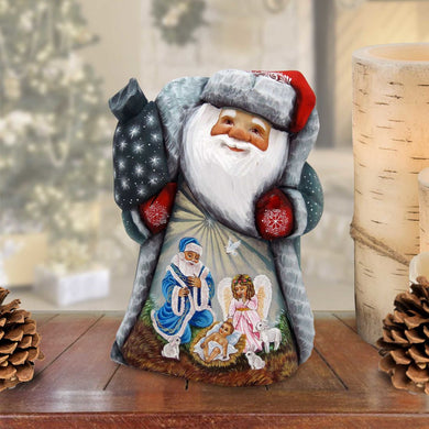 Adoration Santa Hand-Painted WOODCARVED Masterpiece by G. DeBrekht - Nativity Holiday Decor - 821624 *** PRE-ORDER - Handmade Just for You! ***
