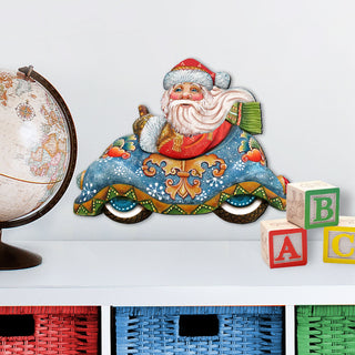 Santa In the Car Christmas Door Decor by G. DeBrekht - Christmas Santa Snowman Decor - 8112045H