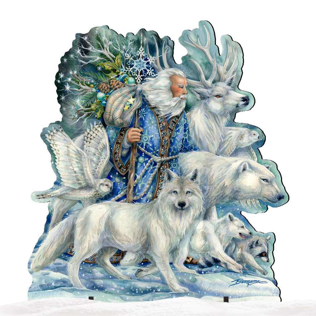 Cool Winds Father Winter Animals Wildlife Outdoor Decor by J. Bergsma - Wildlife Holiday Decor - 8591862F-JB