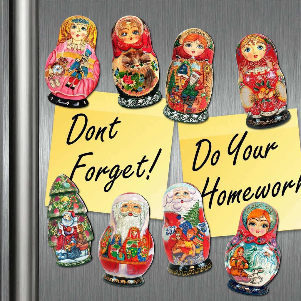 Sea Life Gnome Coastal Refrigerator Wooden Magnets Set of 3