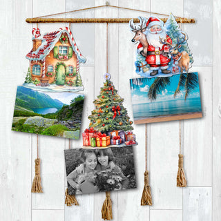 Christmas Is Here Clip-On Eco Wood Decorative Ornaments Set of 3 by G. Debrekht - Christmas Decor - 8091028C-S3