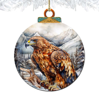 Golden Eagle Majesty Wooden Ornaments by G.Debrekht - Wildlife Holiday Decor - 870062