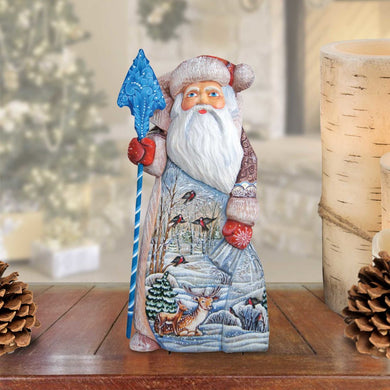 Jolly Forester Santa Hand-Painted WOODCARVED Masterpiece by G. DeBrekht - Wildlife Holiday Decor - 210151 - SPECIAL ORDER *** PRE-ORDER - Handmade Just for You! ***
