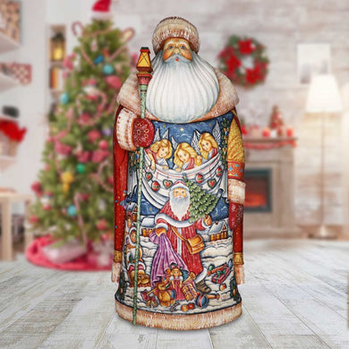 Christmas Guardian Santa Hand-Painted WOODCARVED Masterpiece by G. DeBrekht - Nativity Holiday Decor - L291832