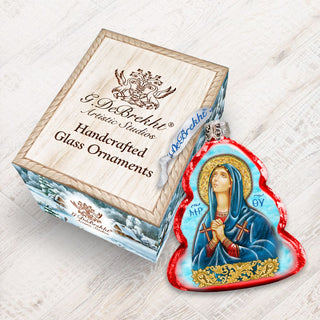 Mother of God Mercury Glass Ornament by G. DeBrekht - Nativity Holiday Decor - 772022