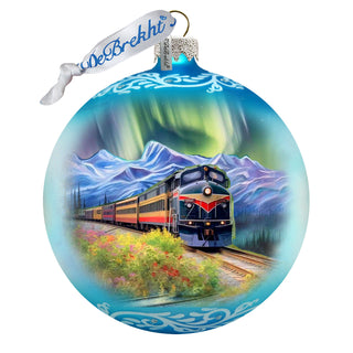 Northern Lights Railroad Glass Ornament – Handcrafted Mercury Glass Holiday Decor by G. DeBrekht – Wildlife Holiday Decor - 73389