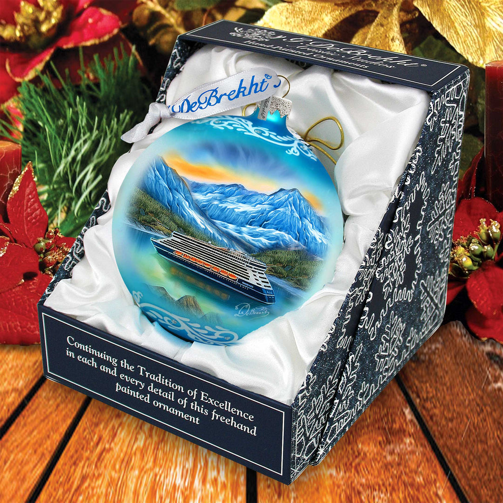 Alaska Cruise Glass Ornament – Handcrafted Mercury Glass Ornament - Wildlife Holiday Decor by G. DeBrekht - 73394