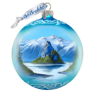 Alaska Mountain Lake Glass Ornament – Handcrafted Mercury Glass Ornament - Wildlife Holiday Decor by G. DeBrekht - 73396