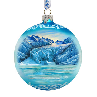 Alaska Glacier Glass Ornament – Handcrafted Mercury Glass Ornament - Wildlife Holiday Decor by G. DeBrekht - 73398