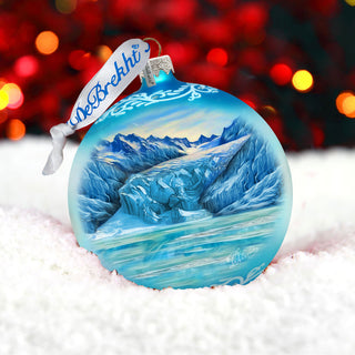 Alaska Glacier Glass Ornament – Handcrafted Mercury Glass Ornament - Wildlife Holiday Decor by G. DeBrekht - 73398