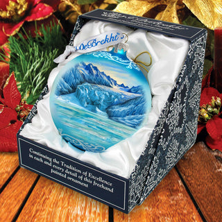 Alaska Glacier Glass Ornament – Handcrafted Mercury Glass Ornament - Wildlife Holiday Decor by G. DeBrekht - 73398