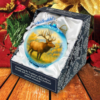 Elk Glass Christmas Ornament – Holiday Splendor Wildlife Ornament by G. DeBrekht – 73408