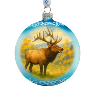 Elk Glass Christmas Ornament – Holiday Splendor Wildlife Ornament by G. DeBrekht – 73408