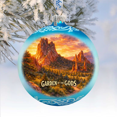 Garden of the Gods Colorado Glass Christmas Ornament – Holiday Splendor Scenic Ornament by G. DeBrekht – 73461