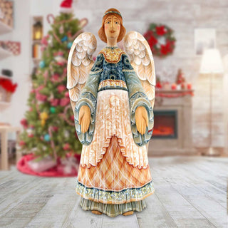 Guardian Angel Hand-Painted WOODCARVED Masterpiece by G. DeBrekht - Nativity Holiday Decor - L25110 *** PRE-ORDER - Handmade Just for You! ***