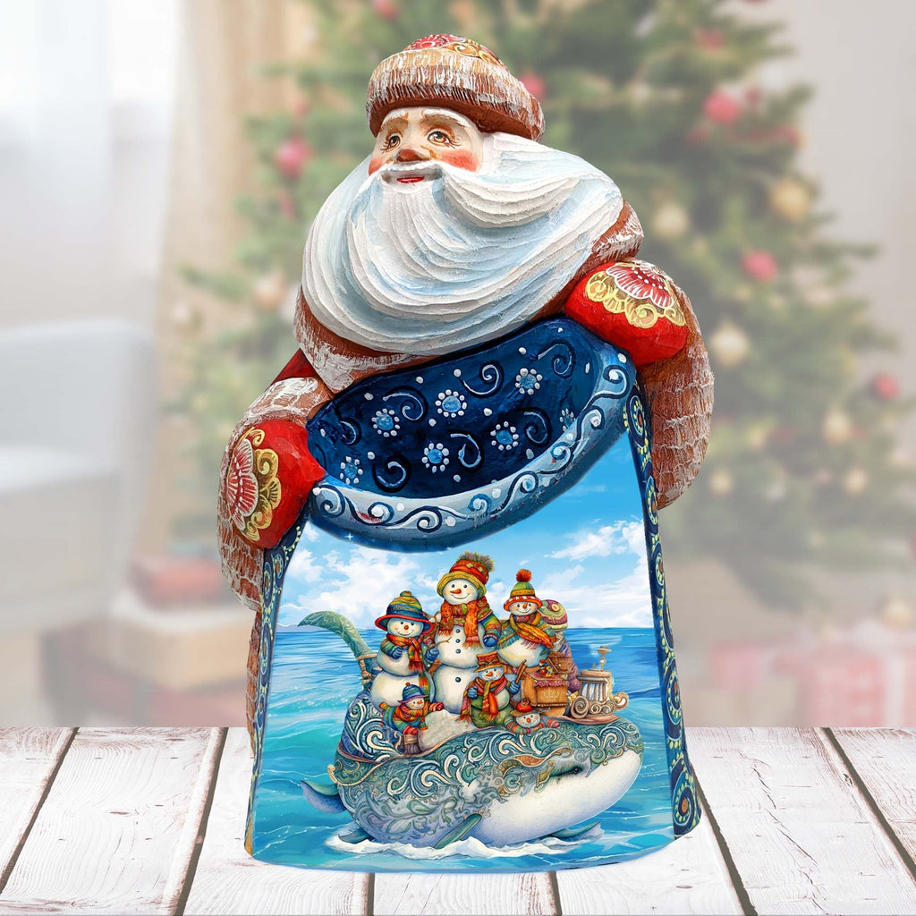 Snowmen Christmas Journey Santa Hand-Painted WOODCARVED Masterpiece Figurine by G. DeBrekht - Christmas Decor - 8203023 *** PRE-ORDER - Handmade Just for You! ***